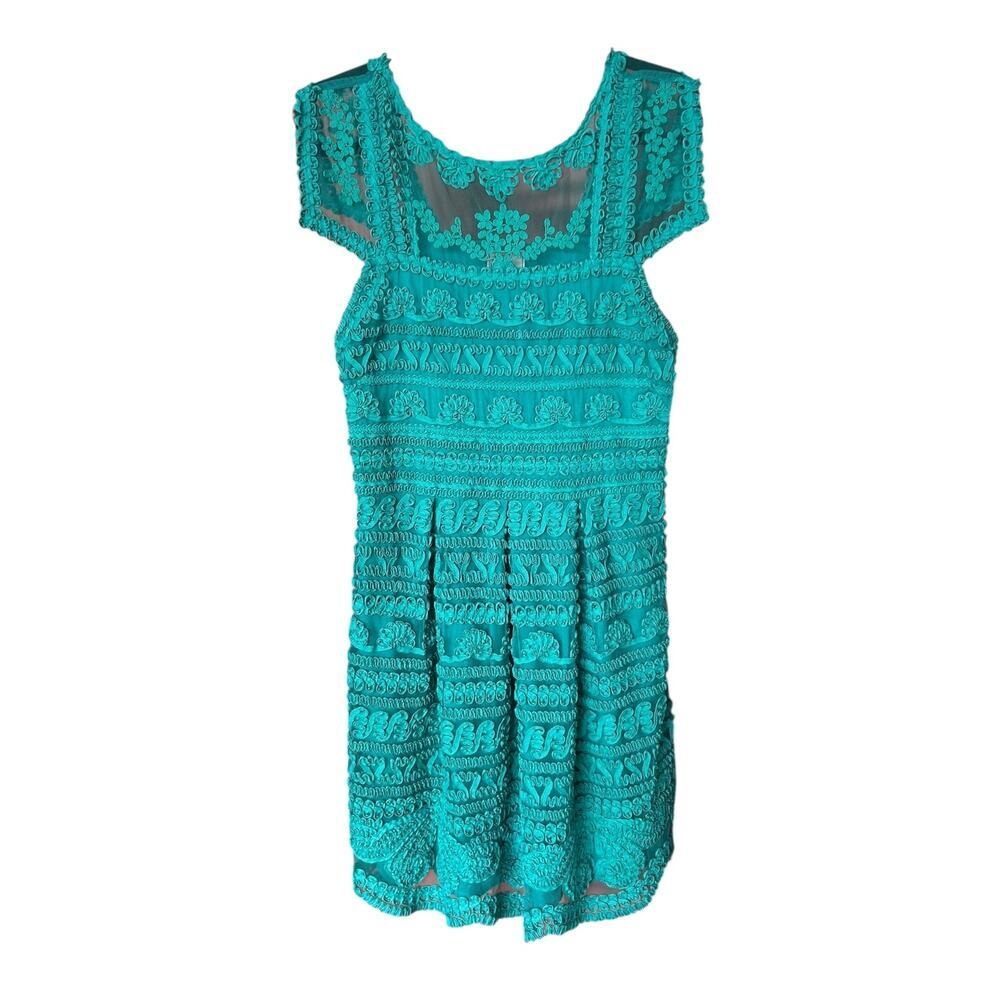 Yoana Baraschi Anthropologie Women's Embroidered Lace Fit + Flare Dress Size 12 - Picture 5 of 12
